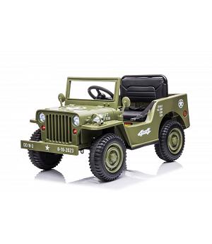 JEEP MILITAR, , 12V, VERDE-MEDIO, 4 MOTORES, LE-JH-103, RC, ASIENTO PIEL, RUEDAS GOMA - LE14975
